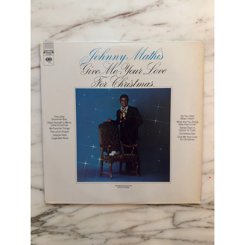Vintage Johnny Mathis Give Me Your Love for Christmas Vinyl LP Columbia